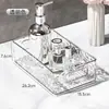 Cesta de armazenamento de cosméticos acrílica de alto valor luxo leve padrão glaciar caixa de armazenamento empilhável transparente para mesa