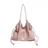 Bolso de Hombro Retro con Estampado de Estrella y Leopardo Otoño Nuevo Estilo Perezoso Bolso de Mano Gran Capacidad Versátil para el Trabajo Estudiante