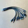 Cable de Carga Uno a Diez al por Mayor en Stock, Modelo Transfronterizo Diez en Uno, Cable para Teléfono Móvil, Cable de Datos, Multifuncional para Exteriores con Energía Solar