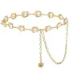Versátil Cadena de Cintura Metálica Floral para Mujer, Estilo Coreano Decorativa para Traje Vestido, Accesorio de Cadena Ajustable