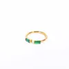 Venta transfronteriza plata S925 piedra verde temperamento europeo y americano moda simple retro personalidad geométrico anillo de pareja japonés y coreano