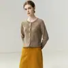 Cardigan Suéter Outerwear de Lã Tricotada Quente, Gola Alta, Slimming, Manga Longa, Versátil, Fashion