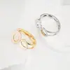 Pulsera hueca de moda transfronteriza europea y americana, pulsera circular de tamaño asimétrico, diseño de nicho, pulsera circular lisa geométrica para mujer