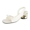 Estilo Vintage~Sensación de Alta Gama Sandalias de Espalda Descubierta para Mujer, Verano 2026 Nuevas Versátiles Retro Estilo Hepburn Sandalias de Tacón Medio para Mujer