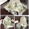 Novo Xale de Proteção Solar de Fio Macio para Primavera e Verão, Cachecol Longo de Seda Fina de Verão, Cachecol Fashion Estampado com Flores