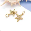 Série Mar Dourado Joias de Cobre Banhadas a Ouro 18k Pingente Estrela do Mar Tartaruga Cavalo-Marinho Acessórios para Colar Feitos à Mão