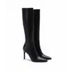 Botas Longas de Salto Alto Bico Fino Chuyuji para Mulheres, Botas de Salto Alto Finas, Novo Modelo 2026 Botas de Equitação, Salto Alto Preto