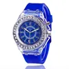 Relógio de pulso luminoso com strass LED, estilo Harajuku, tendência da moda coreana, para homens e mulheres, estudantes, casal, de gelatina, com ponteiro de quartzo