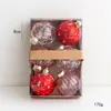 Bolas de Navidad Transparentes de 8 cm, Bolas Pintadas, Bolas Cubiertas de Tela, Bolas Decorativas para Árbol de Navidad, Decoraciones Navideñas