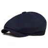Sombrero Octogonal Informal Retro de Primavera y Otoño Transfronterizo Tendencia Británica Gorra Plana para Hombre Boina Gorra de Periodista de Moda para Hombre