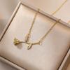 Collar para Mujer, Flor Rosa Francesa de Moda Zircón Nicho Moda Nuevo Diseño Colgante, Elegante Cadena Clavícula