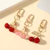 Llavero Colgante de Cereza Frutal Transparente Brillante Europeo y Americano Transfronterizo Llavero de Cereza Brillante Decoración para Bolso de Mujer Regalo