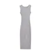 Ropa de mujer al por mayor transfronteriza 2026 otoño nuevo sexy chica caliente sin mangas a rayas tejido ajustado vestido tipo tank sin mangas