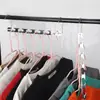 Cabide Multifuncional Dobrável de Metal Mágico com 6 Furos Armazenamento de Guarda-Roupa Pendurar Roupas Cabide com Múltiplos Furos Multifuncional