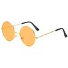 Óculos de Armação Redonda Nova Transfronteiriços para Homens, Óculos de Sol Redondos Retrô, Lentes Coloridas Metálicas, Óculos Príncipe, Óculos de Sol para Mulheres Atacado