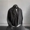 Blazer Design Único Falso Duas Peças para Homens, Estilo Coreano de Inverno, Jaqueta Curta Oversized Estilosa e de Alta Qualidade
