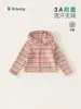 Coleção de outono Bangxuan para crianças: top infantil de corte justo com listras contrastantes, camisa de manga comprida com zíper para bebês meninas e jaqueta com capuz para meninas