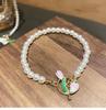 Pulsera de Perlas con Hebilla Ot Pintada de Tulipán Cadena para Clavícula de Mujer Diseño de Nicho Ins Collar de Flores de Alto Grado para Mujer