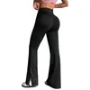 Calças de yoga de cintura alta, que levantam o bumbum, quase imperceptíveis para mulheres, com design fluido e respirável, adequadas para corrida, esportes e fitness, com estilo de perna flare, perfeitas para usar na primavera e no outono.