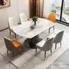 Juego de Mesa y Sillas de Comedor de Lujo Ligero con Piedra Ultra-Cristal, Moderno y Sencillo, Adecuado para Hogares Pequeños, con una Mesa de Comedor Redonda Giratoria, Plegable y Extensible