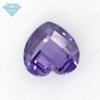 Huagang Gem Coração Fúcsia Zircônia Dupla Face de Tartaruga Pedra Crua Xadrez Fúcsia Zircônio Brincos de Diamante Imitação Joias