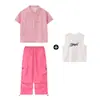 Roupas Infantis Modernas para Street Dance Meninos e Meninas Marca Hip-Hop Conjunto Solto Calças Cargo Hip-Hop Roupa para Performance Verão