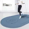 Alfombra de Entrenamiento de Terciopelo de Cristal Alfombra de Yoga para el Hogar Interior Antideslizante Silenciosa Ovalada Alfombrilla de Piso para Saltar la Cuerda Fitness Alfombrilla Aislante de Sonido Amortiguadora de Impactos