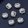 Colgante de Plata de Ley 99 Pies Plata Piscis Pez Anual Ruyi Candado Colgante Vintage 3D Plata DIY Material Hecho a Mano Joyería