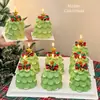 Decoración Pastel Navideño 2025 Moño Campana Enchufe Árbol de Navidad Estrella de Cinco Puntas Vela Decoración Nochebuena