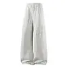 Roupas Masculinas ACU Calças casuais patch work da moda para homens e mulheres, corte solto, versátil, perna larga, estilo workwear, calças de moletom esportivas de perna reta para homens