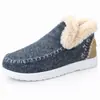 Botas de algodão com pelo grande, estilo slip-on, para uso transfronteiriço, para mulheres, botas de neve de pelúcia espessadas para o inverno de 2026, sapatos de algodão quentes e versáteis para atividades ao ar livre