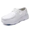 Zapatos de Enfermera en Stock, Piel Genuina, Suela Suave para Mujer, Transpirables, Cómodos Zapatos de Trabajo Negros, Comercio Exterior, Venta al por Mayor Transfronteriza, Dropshipping