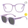 Gafas de Sol Cuadradas para Niños con Diseño de Dibujos Animados, Adecuadas para Edades 3-8, Lindas Gafas de Sol para Exteriores para Niñas, Gafas Fotocromáticas para Niñas