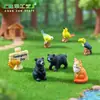 Paisaje en miniatura, figuras creativas y realistas de loro y oso negro, adorables decoraciones de jardín, adornos para manualidades, accesorios para colgar, piezas decorativas pequeñas