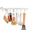 Gancho con Riel Deslizante para Almacenamiento en Cocina, Gancho de Almacenamiento para Puerta de Gabinete, Gadget, Estante de Almacenamiento sin Taladro para Detrás de las Puertas de Gabinete