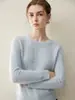 Suéter de cashmere 100% puro espessado para mulheres, gola redonda, trança, manga longa, pulôver, malha macia e aconchegante para outono e inverno, adequado para o trabalho