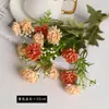 Ramo artificial de diente de león de 5 horquillas estilo coreano para boda, flor para que la novia sostenga, decoración para el hogar, restaurante, flor falsa de diente de león