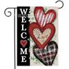 Bandera de Jardín Caliente de San Valentín Transfronteriza Amor Rojo Enano Decorativa de Exterior Lino de Doble Cara