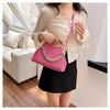 Bolso cruzado de hombro popular con cierre de clip, textura para cena de chica, color sólido, bolso de mano, bolsa casual al por mayor