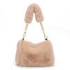 Novo outono e inverno peludo portátil crossbody ombro macio moda bonito all-match cadeia super macia curto furo pequeno saco quadrado