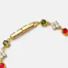 Pulsera de Estrella de Cuatro Puntas Panal de Abeja de Circonita Colorida Súper Brillante Lujo Ligero Exquisita Sensación de Alta Gama Pulsera Moda Retro Diseño de Nicho Joyería de Mano