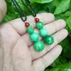 Vários Tipos de Pingentes de Feijão das Quatro Estações com Contas Redondas, Pingentes de Jade Verde Hetian, Jade com Fio de Ouro, Jade Verde Seco, Ágata, Jaspe, Calcedônia, Pingentes de Jade Vermelho do Sul