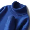 Suéter de cuello alto para hombre, suéter de punto 100% lana pura, jersey de invierno, talla grande, suéter de cachemir engrosado, cálido y acogedor