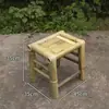 Mesa para Preparar Té, Silla de Bambú, Silla con Respaldo, Estilo Retro Antiguo de Patio, Muebles de Bambú Hechos a Mano, Juego de Mesa y Taburetes de Bambú