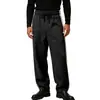 Calça Masculina Europeia Transfronteiriça Amazon Outono Inverno Casual Tendência Simples Versátil Plus Veludo Bloco de Cores Fita Tecida Cordão Perna Reta