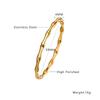 Suministro del Fabricante Pulseras de Exportación Europeas y Americanas Personalizadas con Hebillas Ocultas, Pulseras de Acero Inoxidable, Pulseras de Acero al Titanio con Diseño de Bambú Personalizadas en Oro para Mujer