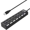 Hub de expansión de alta velocidad USB 2.0 de un puerto a siete puertos independiente del fabricante USB2.0HUB 7