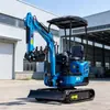 Excavadora Pequeña Multifuncional Puede Equiparse con Martillo Hidráulico y Pinza para Madera, Excavadora Compacta de Orugas Mini de Ingeniería Agrícola de 2 Toneladas