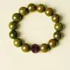 Pulsera Natural de Sándalo Verde para Hombres, Cuentas de Meditación, Año del Caballo, Doce Signos del Zodíaco, Pulsera de Palo de Rosa, Regalo de Año Nuevo