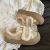 Tênis Casuais de Moda Quentes Novos com Forro de Lã, Aumento de Altura, Sola Grossa, Outono e Inverno 2025, Velcro, Tênis de Nicho